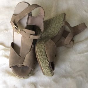 Nine West wedge nude sandals, 7.5